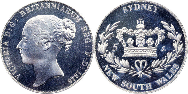 AUSTRALIA. New South Wales. Fantasy Aluminum 5 Shillings, "1840". Victoria. PCGS...