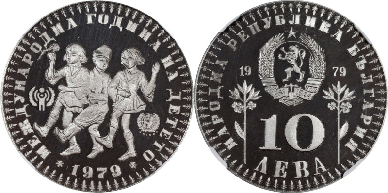 BULGARIA. 10 Leva, 1979. Sofia Mint. NGC PROOF-69 Ultra Cameo.
KM-104. Mintage:...