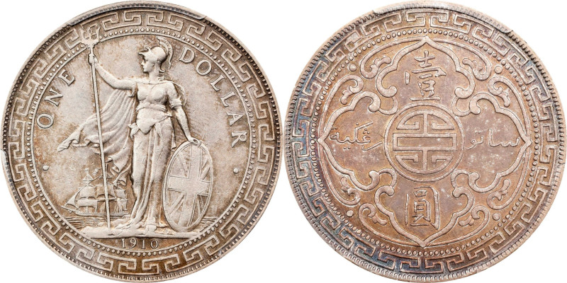 GREAT BRITAIN. Trade Dollar, 1910-B. Bombay Mint. Edward VII. PCGS AU-53.
KM-T5...