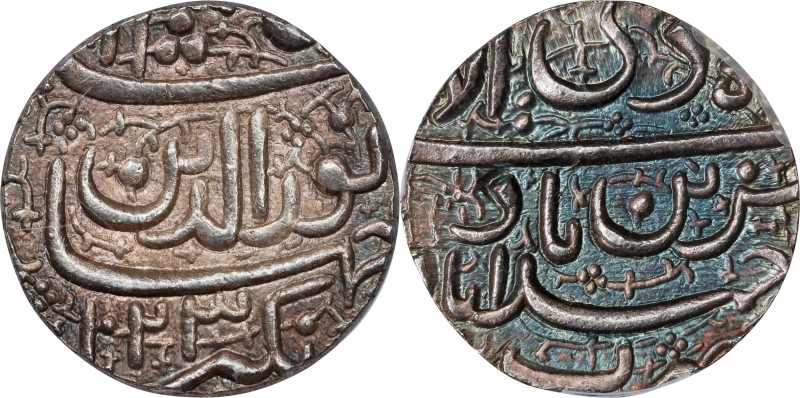 INDIA. Mughal Empire. Rupee, AH 1023 Year 9 (1614). Ahmadabad Mint. Jahangir. PC...