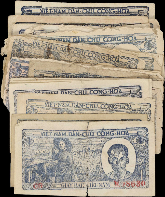 VIETNAM. Lot of (30). Viet Nam Dan Chu Cong Hoa. 1 Dong, 1948. P-16. Good to Goo...