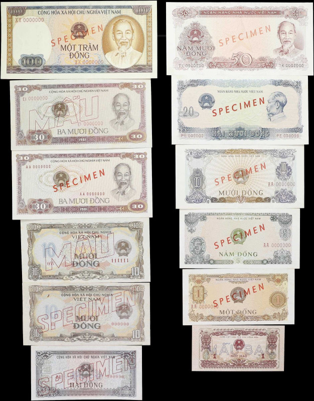 VIETNAM. Lot of (12). Ngan Hang Nha Nuac Viet Nam. 1 Hao to 100 Dong, 1972-81. P...