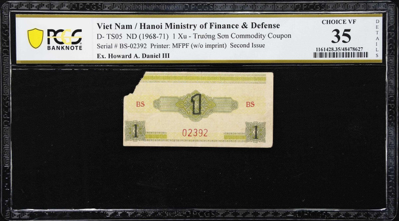 VIETNAM. Lot of (3). Hanoi Ministry of Finance and Defence. 1, 5 and 10 Xu, ND (...