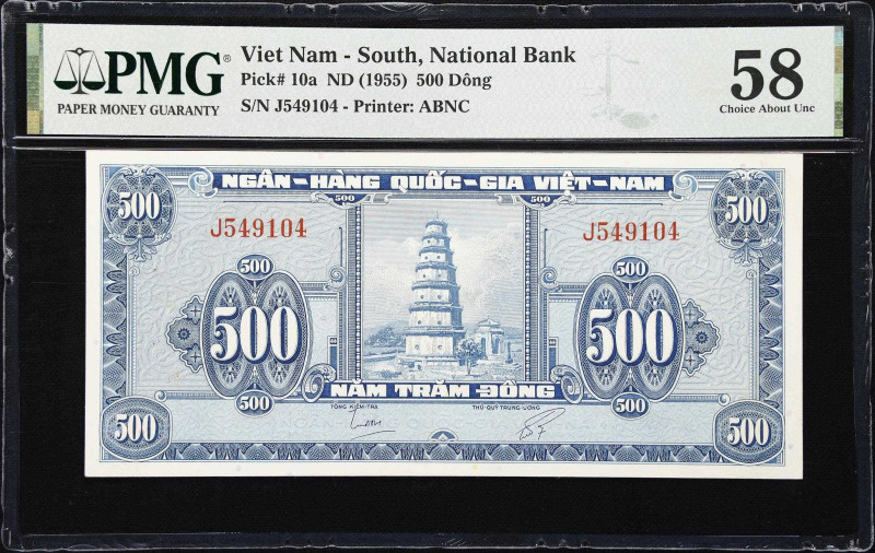 VIETNAM, SOUTH. National Bank of Vietnam. 500 Dong, ND (1955). P-10a. PMG Choice...