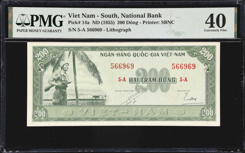 VIETNAM, SOUTH. National Bank of Vietnam. 200 Dong, ND (1955). P-14a. PMG Extrem...