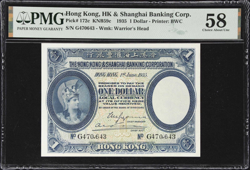 (t) HONG KONG (SAR). Hong Kong & Shanghai Banking Corporation. 1 Dollar, 1.6.193...