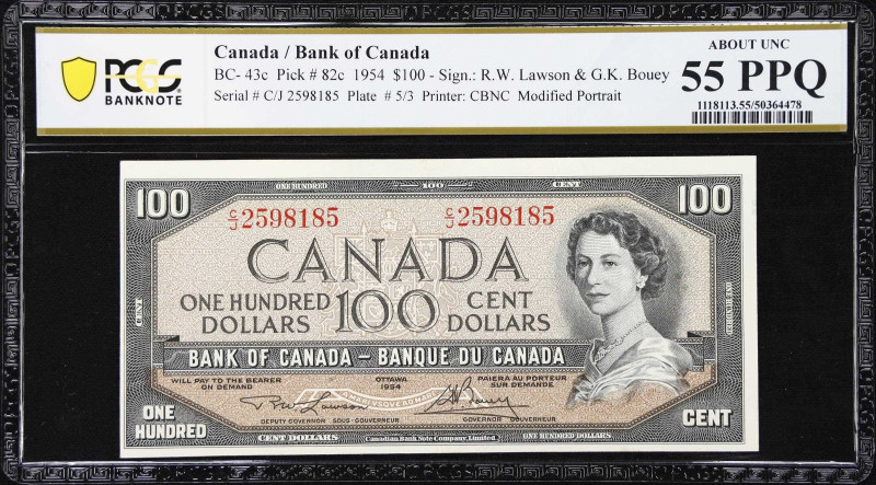 CANADA. Lot of (4). Bank of Canada. 100 Dollars, 1954. BC-43c. PCGS Banknote Abo...