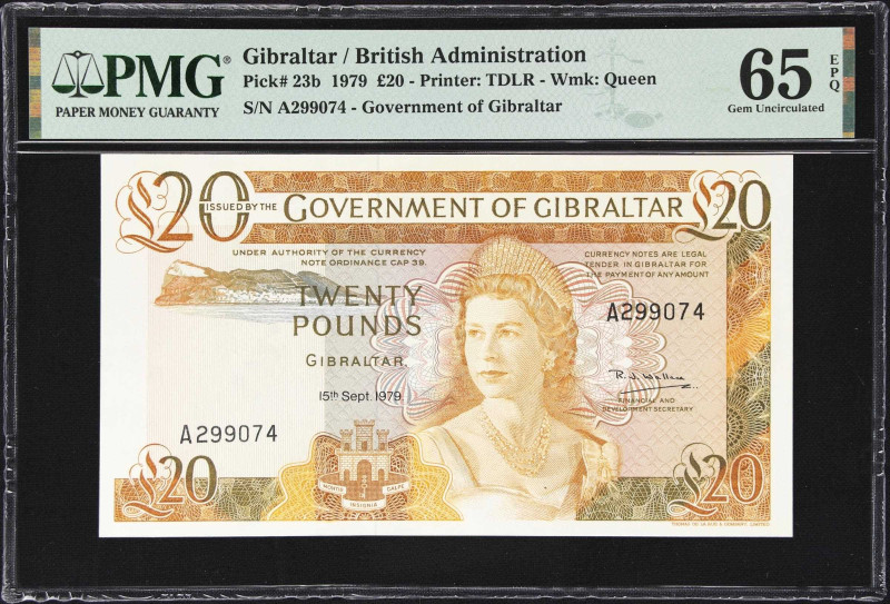 GIBRALTAR. Government of Gibraltar. 20 Pounds, 1979. P-23b. PMG Gem Uncirculated...