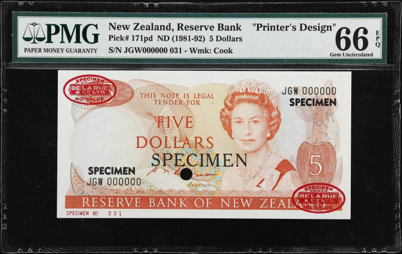 NEW ZEALAND. Reserve Bank of New Zealand. 5 Dollars, ND (1981-92). P-171pd. Prin...