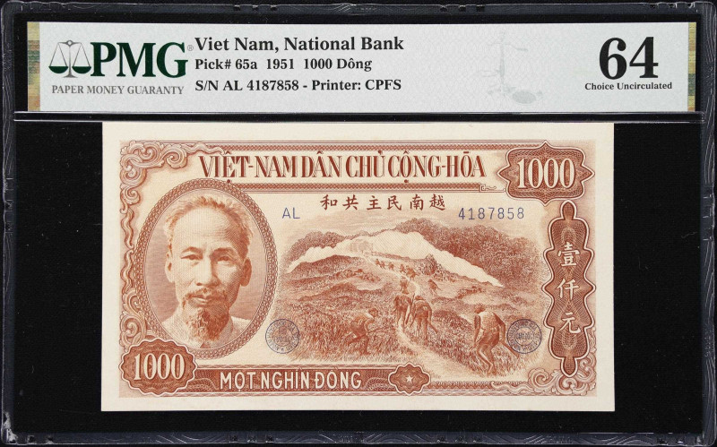 VIETNAM. Lot of (3). Ngan Hang Quoc Gia Viet-Nam. 50, 100 & 1000 Dong, 1951. P-6...