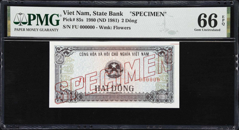 VIETNAM. Ngan Hang Nha Nuoc Viet Nam. 2 Dõng, 1980-81. P-85s. Specimen. PMG Gem ...