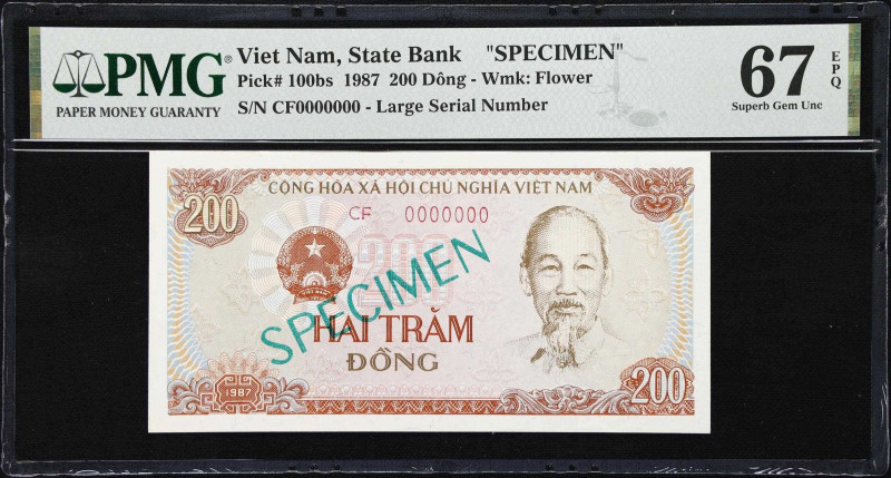 VIETNAM. Ngan Hang Nha Nuoc Viet Nam. 200 Dong, 1987. P-100bs. Specimen. PMG Sup...