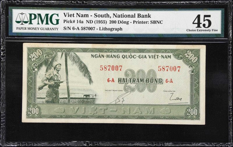 VIETNAM, SOUTH. Ngan-Hang Quoc-Gia Viet-Nam. 200 Dong, ND (1955). P-14a. PMG Cho...