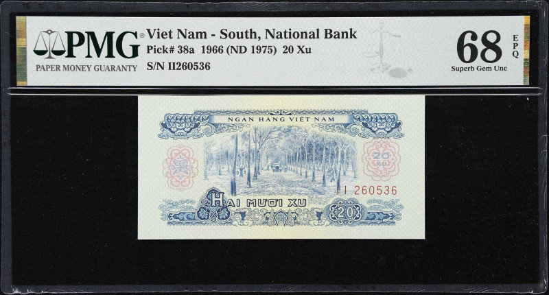 VIETNAM, SOUTH. Giay Bac Ngan Hang Viet-Nam. 20 Xu, 1966 (ND1975). P-38a. PMG Su...