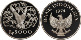 INDONESIA. 5000 Rupiah, 1974. London or Llantrisant Mint. NGC PROOF-68 Ultra Cameo.
KM-40a.

1974年印度尼西亞5000 盾。蘭特里森特造幣廠。

Estimate: $100.00 - $200...
