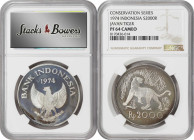 INDONESIA. Duo of Wildlife Conservation Issues (2 Pieces), 1974. Both NGC Certified.
1) 5000 Rupiah. NGC PROOF-67 Ultra Cameo. KM-40A. Featuring the ...