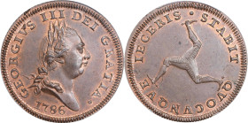 ISLE OF MAN. Penny, 1786. London Mint. George III. PCGS MS-64 Brown.
S-7413b; KM-9.1; Prid-16a. Engrailed Edge Variety.

1786年馬恩島1便士。
齒邊。

Estim...
