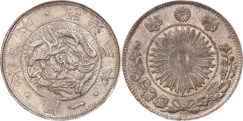 JAPAN. Yen, Year 3 (1870). Osaka Mint. Mutsuhito (Meiji). PCGS MS-62.
KM-Y-5.1;...