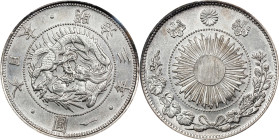JAPAN. Yen, Year 3 (1870). Osaka Mint. Mutsuhito (Meiji). PCGS Genuine--Cleaned, Unc Details.
KM-Y-5.1; JNDA-01-9; JC-09-9-1. Type 1.
From the BKing...
