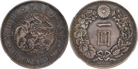 JAPAN. Yen, Year 16 (1883). Osaka Mint. Mutsuhito (Meiji). NGC AU Details--Cleaned.
KM-Y-A25.2; JNDA-01-10; JC-09-10-1.

日本明治十六年一圓銀幣。大阪造幣廠。

Esti...