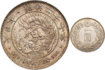 JAPAN. Yen, Year 27 (1894). Osaka Mint. Mutsuhito (Meiji). PCGS MS-61.
KM-Y-A25.3; JNDA-01-10A; JC-09-10-2.

日本明治二十七年一圓銀幣。大阪造幣廠。

Estimate: $400....