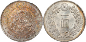 JAPAN. Yen, Year 28 (1895). Osaka Mint. Mutsuhito (Meiji). PCGS MS-62.
KM-Y-A25.3; JNDA-01-10A; JC-09-10-2.

日本明治二十八年一圓銀幣。大阪造幣廠。

Estimate: $200....