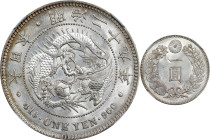 JAPAN. Yen, Year 29 (1896). Osaka Mint. Mutsuhito (Meiji). NGC MS-62.
KM-Y-A25.3; JNDA-01-10A; JC-09-10-2.
From the BKingdom Collection.

日本明治二十九年...