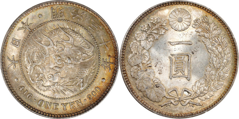 JAPAN. Yen, Year 30 (1897). Osaka Mint. Mutsuhito (Meiji). PCGS MS-63.
KM-Y-A25...