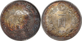 JAPAN. Yen, Year 45 (1912). Osaka Mint. Mutsuhito (Meiji). PCGS MS-63.
KM-Y-A25.3; JNDA-01-10A; JC-09-10-2.

日本明治四十五年一圓銀幣。大阪造幣廠。

Estimate: $300....
