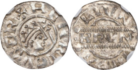 NETHERLANDS. Friesland. Denar, ND (1038-1057). Bruno III. NGC MS-63.
Dannenberg 499-505. Weight: 0.72 gms.

1038-1057年荷蘭1第納爾。
重0.72克。 

Estimate...