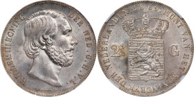 NETHERLANDS. 2-1/2 Gulden, 1859. Utrecht Mint. William III. NGC MS-62.
Dav-236; KM-82.
From the BKingdom Collection.

1859年荷蘭2-1/2盾。

Estimate: ...