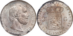NETHERLANDS. 2-1/2 Gulden, 1870. Utrecht Mint. William III. NGC MS-61.
Dav-236; KM-82.
From the BKingdom Collection.

1870年荷蘭2-1/2盾。

Estimate: ...