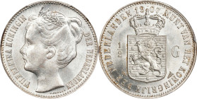 NETHERLANDS. 1/2 Gulden, 1907. Utrecht Mint. Wilhelmina I. PCGS MS-62.
KM-121.2.
From the BKingdom Collection.

1907年荷蘭1/2古爾登。

Estimate: $40.00...