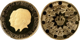 NETHERLANDS. Queen Juliana Wedding Commemorative Gold Medal, ND (ca. late 20th Century). PCGS PROOF-67 Deep Cameo.
Weight: 6.98 gms. No fineness mark...