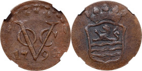 NETHERLANDS EAST INDIES. Zeeland. Duit, 1794. Middelburg Mint. NGC AU-53.
KM-152.3.

1794年荷屬東印度1杜伊特。

Estimate: $50.00 - $100.00...