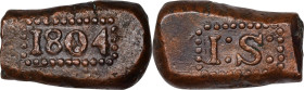 NETHERLANDS EAST INDIES. Dutch Java. Stuiver Bonk Bar, 1804. Batavia Mint. NGC AU-50.
KM-180.

1804年荷屬東印度爪哇1斯圖伊弗銅條。

Estimate: $60.00 - $100.00...