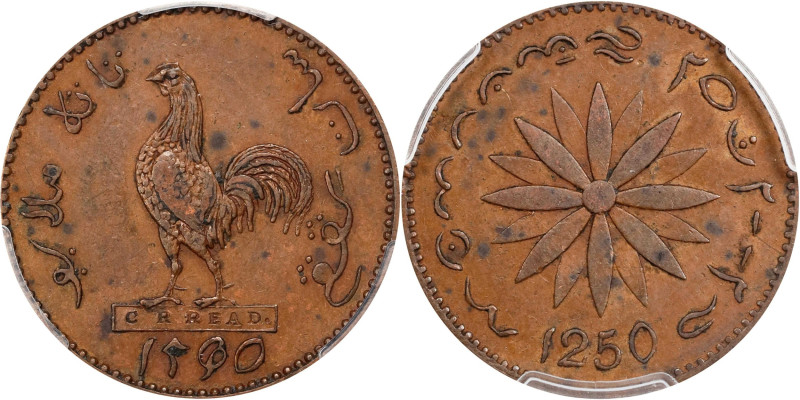 NETHERLANDS EAST INDIES. Singapore Merchants Tokens. "Cock" series. Copper Kepin...