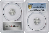 NETHERLANDS EAST INDIES. Trio of 1/10 Gulden (3 Pieces), 1882-1942. All NGC or PCGS Certified.
1) 1882. Utrecht Mint. William III. NGC Unc Details--C...