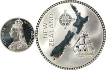 NEW ZEALAND. Fantasy Silver Crown, "1887". Victoria. PCGS PROOF-68 Deep Cameo.
KMX-Unlisted. Weight: 25 gms. INA Retro (International Numismatic Agen...
