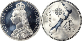 NEW ZEALAND. Fantasy Tin "Gothic" Crown, "1887". Victoria. PCGS PROOF-68 Cameo.
KMX-Unlisted. Weight: 21 gms. INA (International Numismatic Agency) I...