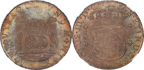 PERU. 8 Reales, 1765-LM JM. Lima Mint. Charles III. NGC AU Details--Environmental Damage.
KM-A64.2; FC-16a; El-17; Gil-L-8-17a; Yonaka-L8-65. Variety...