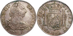 PERU. 8 Reales, 1780-LM MI. Lima Mint. Charles III. PCGS AU-53.
KM-78; Cal-1047; El-38.

1780-LM MI年秘魯壹圓銀幣。利馬鑄幣廠。

Estimate: $100.00 - $200.00...