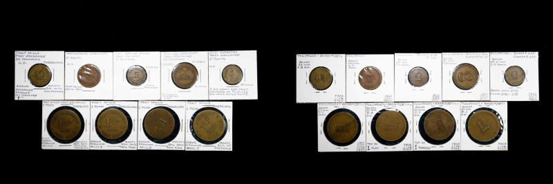 PHILIPPINES. Nonet of Military Post Exchange Tokens (9 Pieces), 1918-1940. Grade...