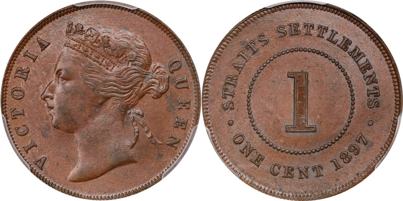 STRAITS SETTLEMENTS. Cent, 1897. London Mint. Victoria. PCGS MS-63 Brown.
KM-16...