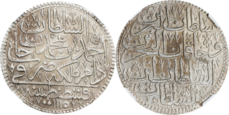 TURKEY. Zolota, AH 1115 (1703/4). Istanbul (Constantinople) Mint. Ahmed III. NGC...