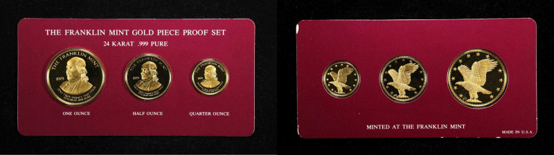 UNITED STATES OF AMERICA. Gold Proof Set (3 Pieces), 1979. Pennsylvania (Frankli...