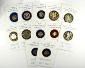 MIXED LOTS. Group of Gold Proof Issues (12 Pieces), 1975-80. Pennsylvania (Franklin) Mint. Average Grade: GEM PROOF.
Gold Proof coinage from Panama a...