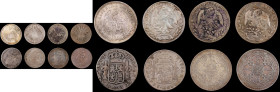 MIXED LOTS. Octet of Silver Crowns (8 Pieces), 1787-1909. Average Grade: VERY FINE Details.
A large mixture of crowns, with Trade Dollars and 8 Reale...