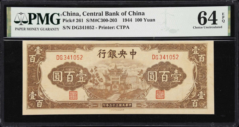 CHINA--REPUBLIC. Central Bank of China. 100 Yuan, 1944. P-261. S/M#C300-203. PMG...