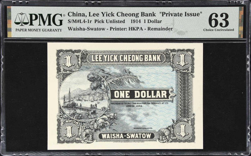 (t) CHINA--MISCELLANEOUS. Lot of (4). Mixed Banks. 20 Cents, 1 & 5 Dollars, 1914...